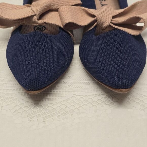 Rothy's Mary Jane Bow Flats in Sapphire Deep Navy Blue Womens 6.5 - Picture 4 of 8